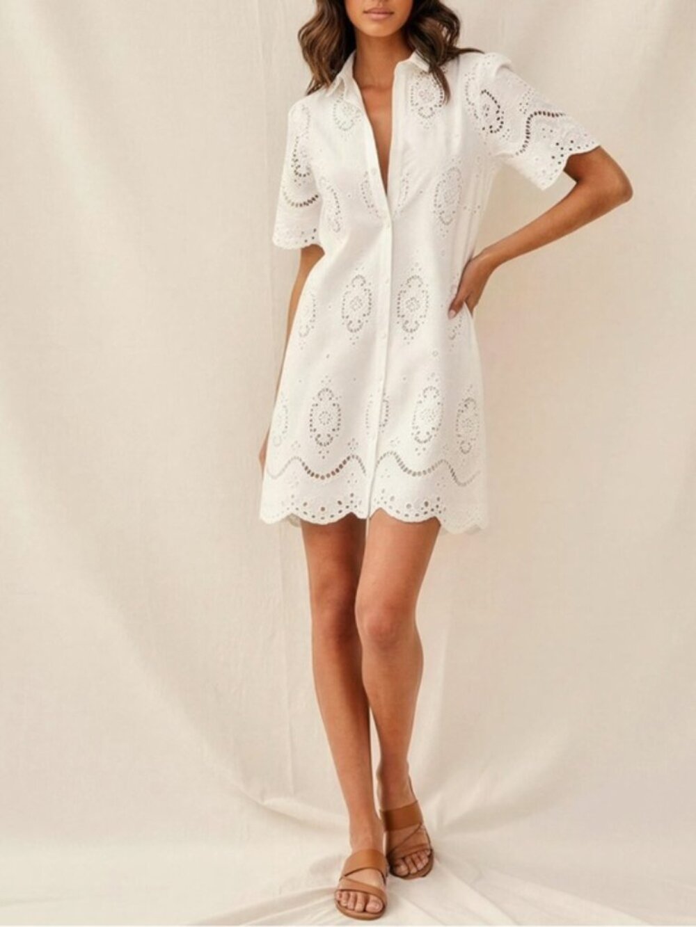 Sezane Elvina Dress Ecru - Size 6 RARE